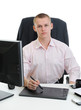young designer does the work on your computer.