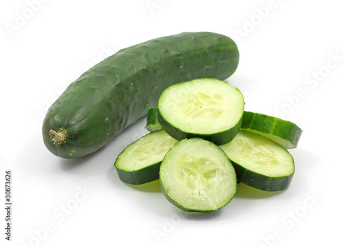 Photo: Organic cucumber and slices Organic cucumber and slices