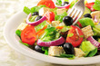 Vegetable salad with cheese, olives and tomatoes Vegetable salad with cheese, olives and tomatoes