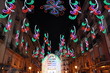 Calle iluminada, fallas 2011, Valencia, España