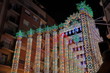 Calle iluminada, fallas 2011, Valencia, España