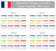 2011-2014 Type-1 French Calendar Mon-Sun 2011-2014 Type-1 French Calendar Mon-Sun