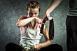 Photo: Because soup was too salty, domestic abuse concept Because soup was too salty, domestic abuse concept