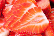 Sliced strawberries . Sliced strawberries .