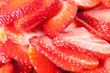 Sliced strawberries . Sliced strawberries .