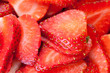 Sliced strawberries . Sliced strawberries .