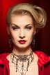 Close-up portrait of an attractive blond lady