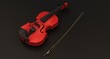 Red Violin on black background
