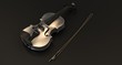 Silver Violin on black background