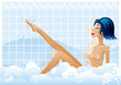 woman at bathroom