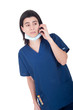Doctor talking on the phone