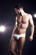 Closeup of a muscular handsome man in underwear Closeup of a muscular handsome man in underwear