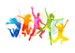 Vector: Jumping Summer People Jumping Summer People