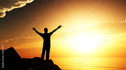 Photo: men greeting sun men greeting sun