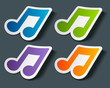 Vector music note icon on sticker set Vector music note icon on sticker set