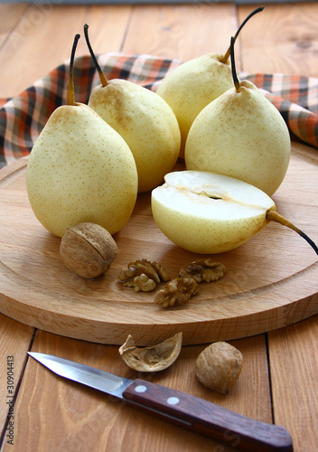 Photo: Pears and nuts. Pears and nuts.