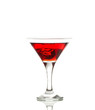 Red martini cocktail with ice cubes