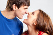 Portrait of angry lovers creaming on each other