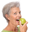 Senior woman with apple Senior woman with apple