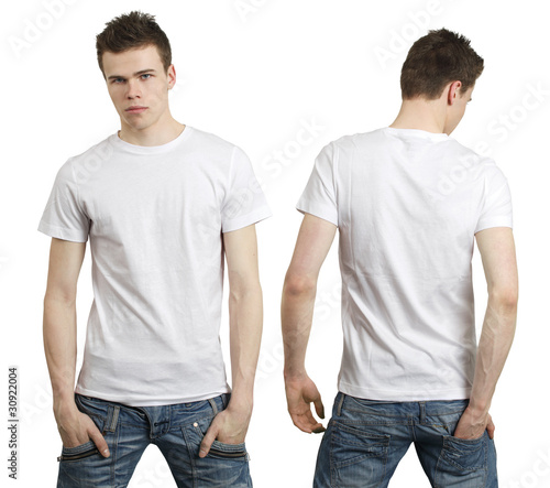 Photo: Teenager with blank white shirt Teenager with blank white shirt