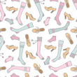 seamless backgrounds with illustration of female boots and socks