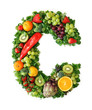 Fruit and vegetable alphabet - letter C Fruit and vegetable alphabet - letter C