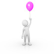 Man holding a purple balloon Man holding a purple balloon