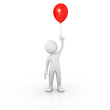 Man holding a red balloon Man holding a red balloon