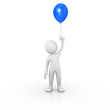 Man holding a blue balloon Man holding a blue balloon