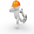 Construction worker running fast