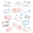 Foto: set of various passport visa stamps set of various passport visa stamps
