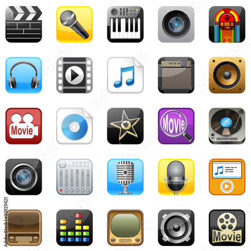 Illustration : Multimedia icons Multimedia icons