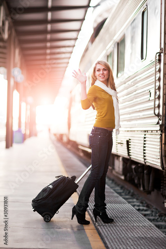 Photo: Traveling Caucasian woman Traveling Caucasian woman