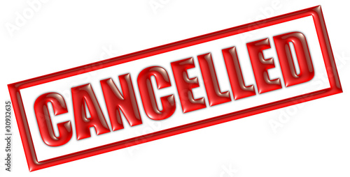 Illustration: Stempel rot CANCELLED Stempel rot CANCELLED