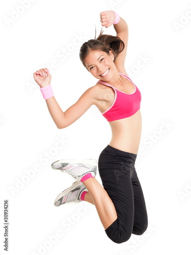 Foto: Weight loss fitness woman jumping Weight loss fitness woman jumping