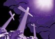 Vektor: Crosses on Golgotha and light of resurrection Crosses on Golgotha and light of resurrection
