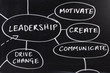 Leadership Skills Diagram on a blackboard