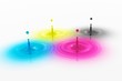 Photo en ligne au meilleur prix CMYK colored drops with waves