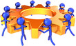 Illustration: Teamwork business process. Company efficiency concept Teamwork business process. Company efficiency concept