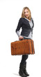 Carrying a vintage suitcase