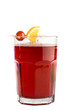 Red juicy drink isolated on white background
