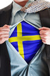 Sweden flag on shirt Sweden flag on shirt