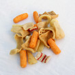 Close up of crisp fried snacks