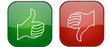 Thumb up and thumb down icons