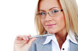 business woman in glasses