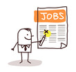 man looking for jobs listing