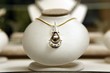Round black pearl with diamonds