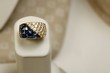 Photo: 18k yellow gold ring 5.25 carats of princess cut saphires and 1.82 carats of diamonds 18k yellow gold ring 5.25 carats of princess cut saphires and 1.82 carats of diamonds