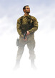 Photo: patriot soldier in fog patriot soldier in fog