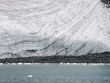 Striped glacier close up